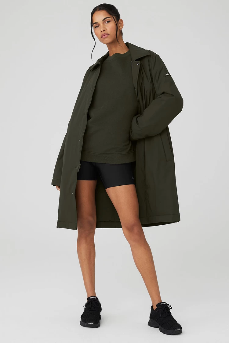 Aloyoga Signature Overcoat - Stealth Green