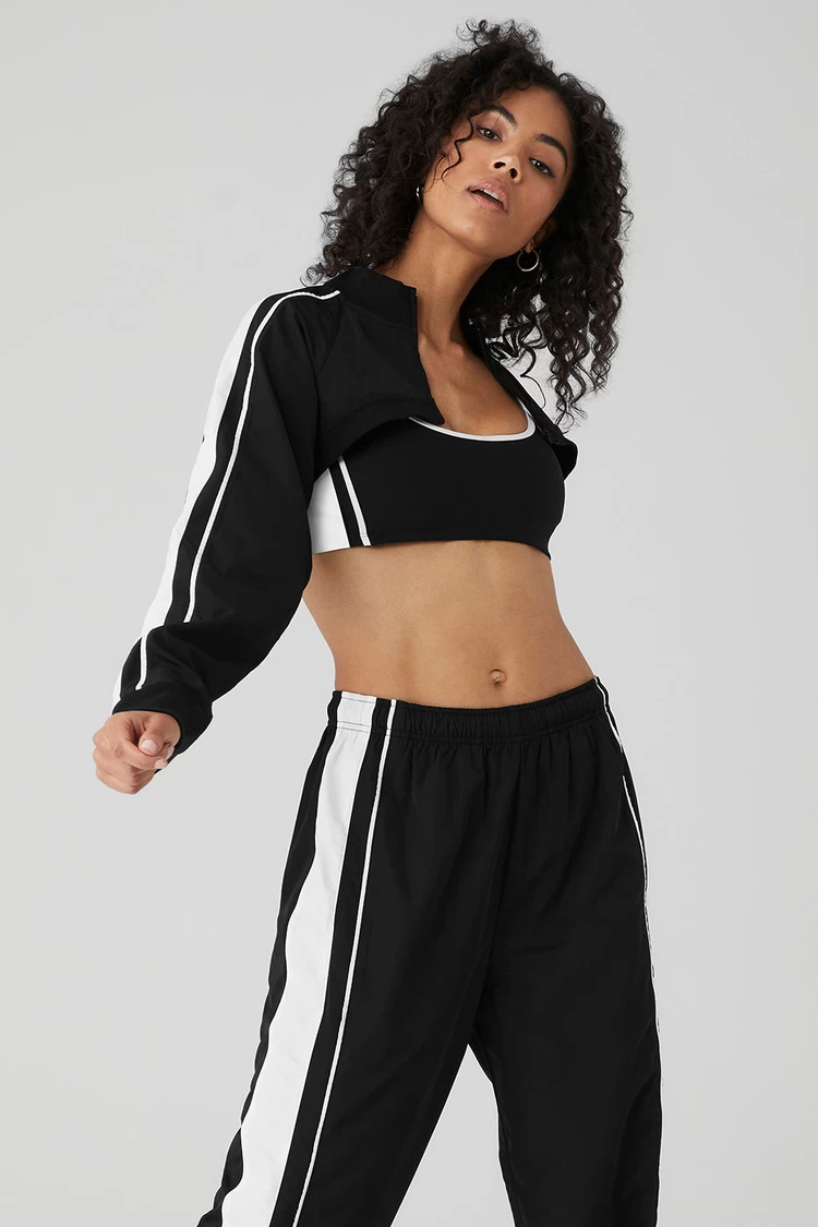 Aloyoga Racetrack Shrug - Black/White