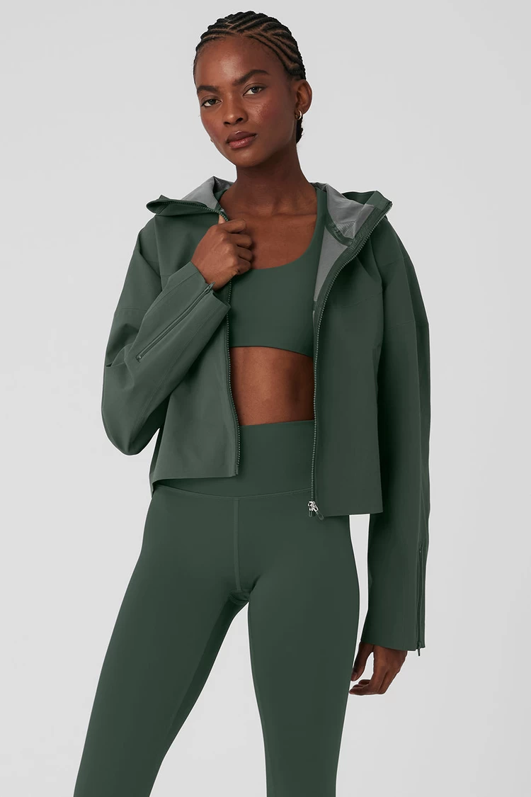 Aloyoga Rain Or Shine Jacket - Dark Cactus