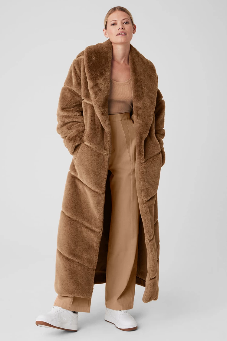 Aloyoga Faux Fur Cascade Jacket - Toasted Almond