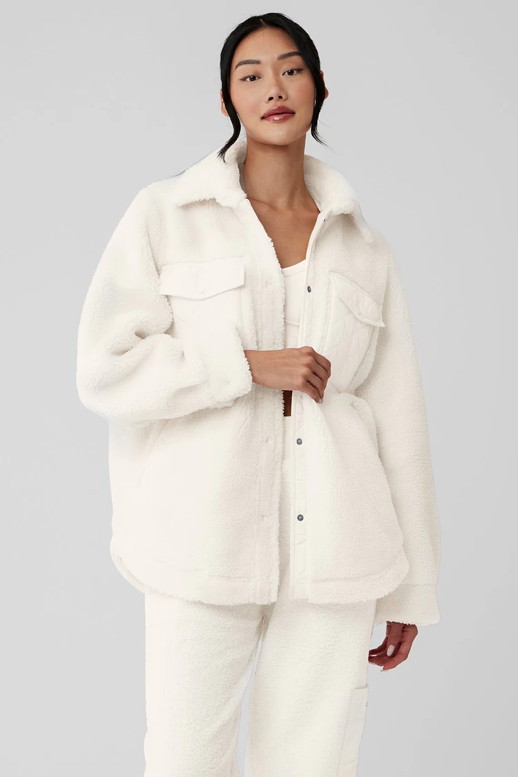 Aloyoga Sherpa Edge Shacket - Ivory