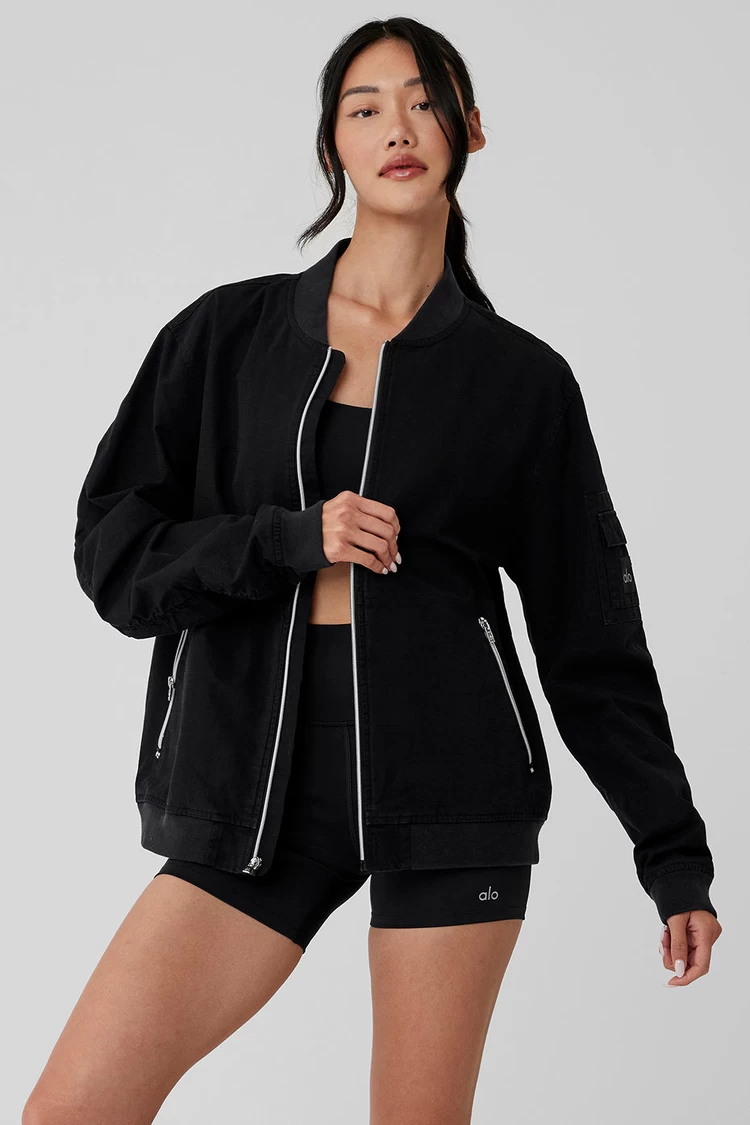 Aloyoga Division Ripstop Bomber Jacket - Black