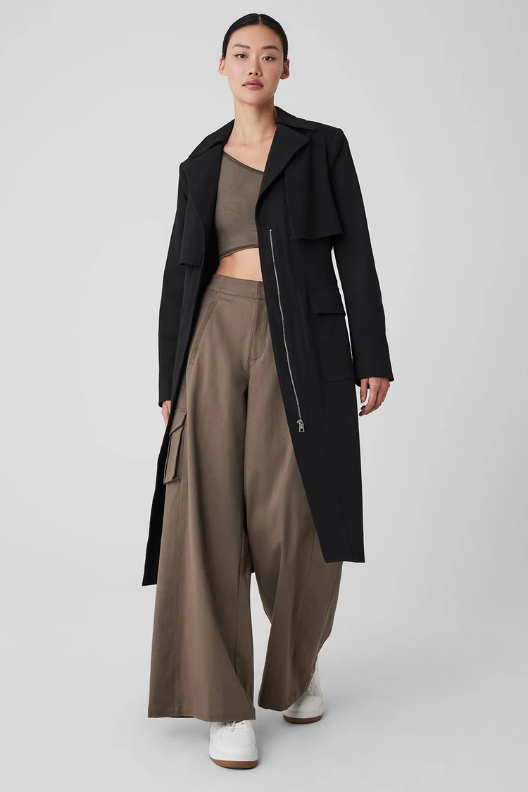 Aloyoga Formation Trench Coat - Black