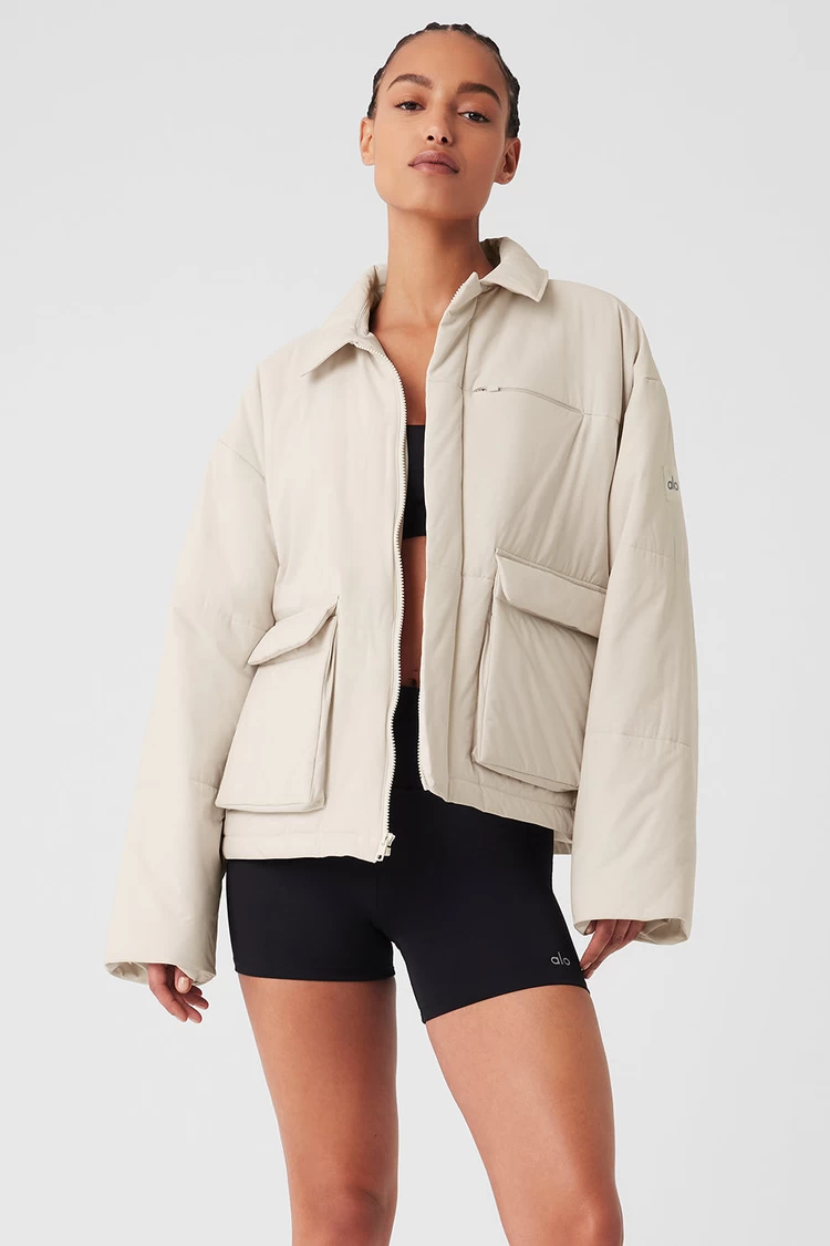 Aloyoga Voyage Utility Cargo Jacket - Bone