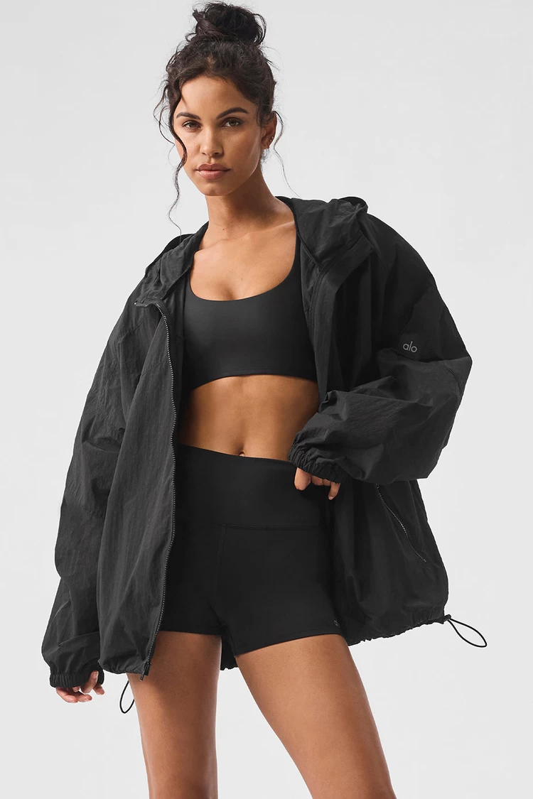 Aloyoga Vantage Nylon Ripstop Track Jacket - Black