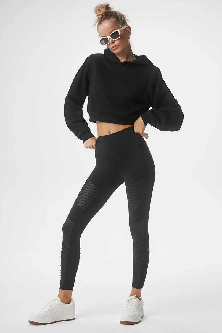 Aloyoga 7/8 High-Waist Moto Legging - Black