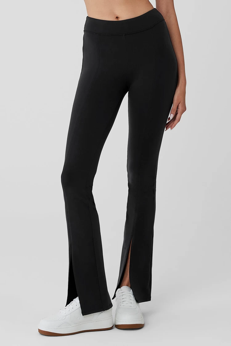 Legging Aleteo De Cintura Alta Con Aerógrafo Aloyoga - Negro