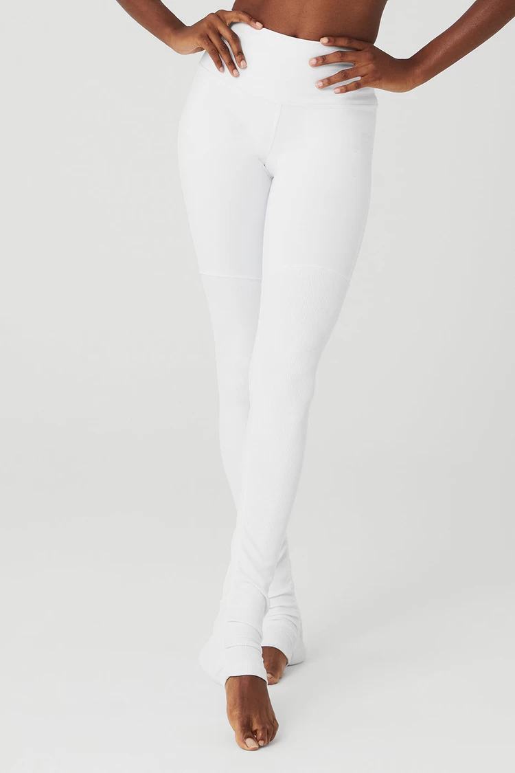 Legging Diosa De Cintura Alta Aloyoga - Blanco/blanco