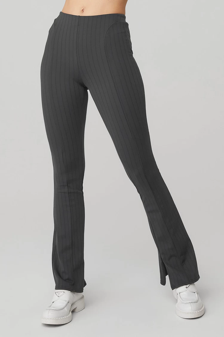 Legging Acampanado Con Cremallera Y Cintura Alta Aloyoga - Antracita/negro