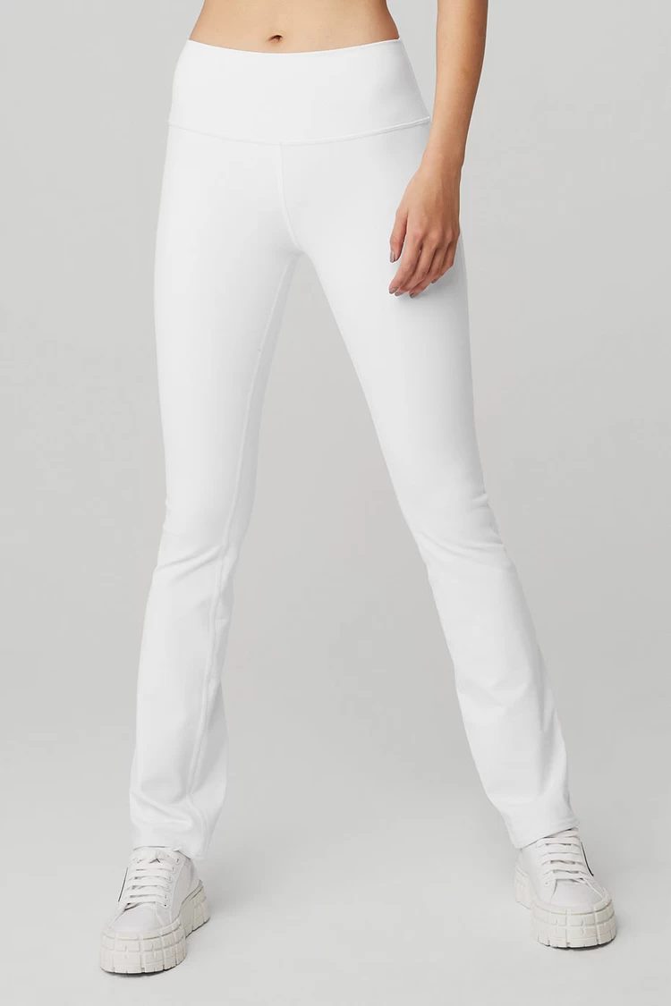 Legging Con Corte De Bota 7/8 Y Cintura Alta Aerógrafo Aloyoga - Blanco