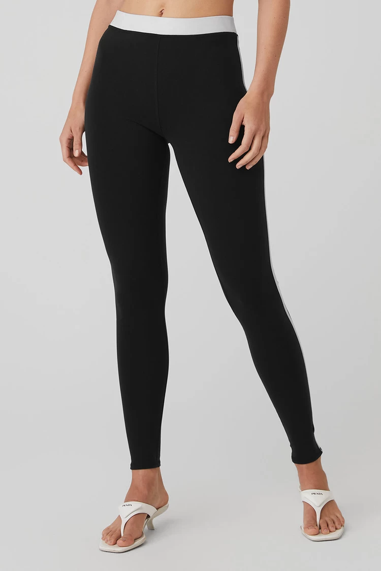 Aloyoga Airbrush High-Waist Streamlined Legging - Black/White