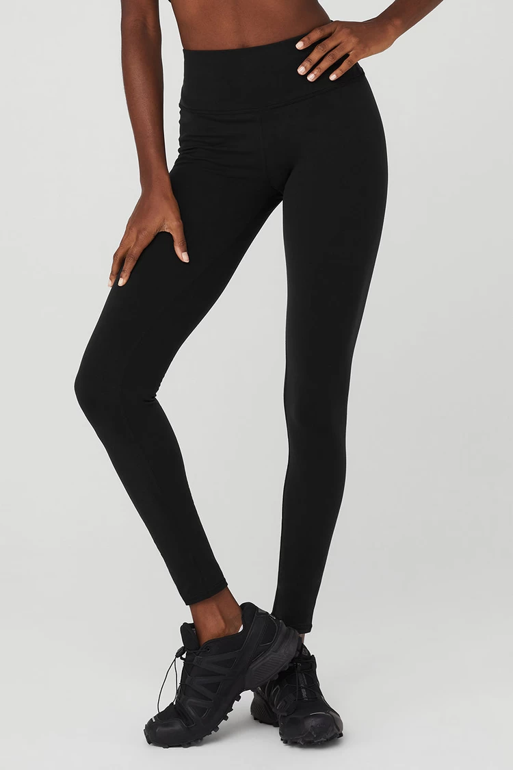 Legging Nocturno Cálido De Cintura Alta De Invierno Aloyoga Airbrush - Negro