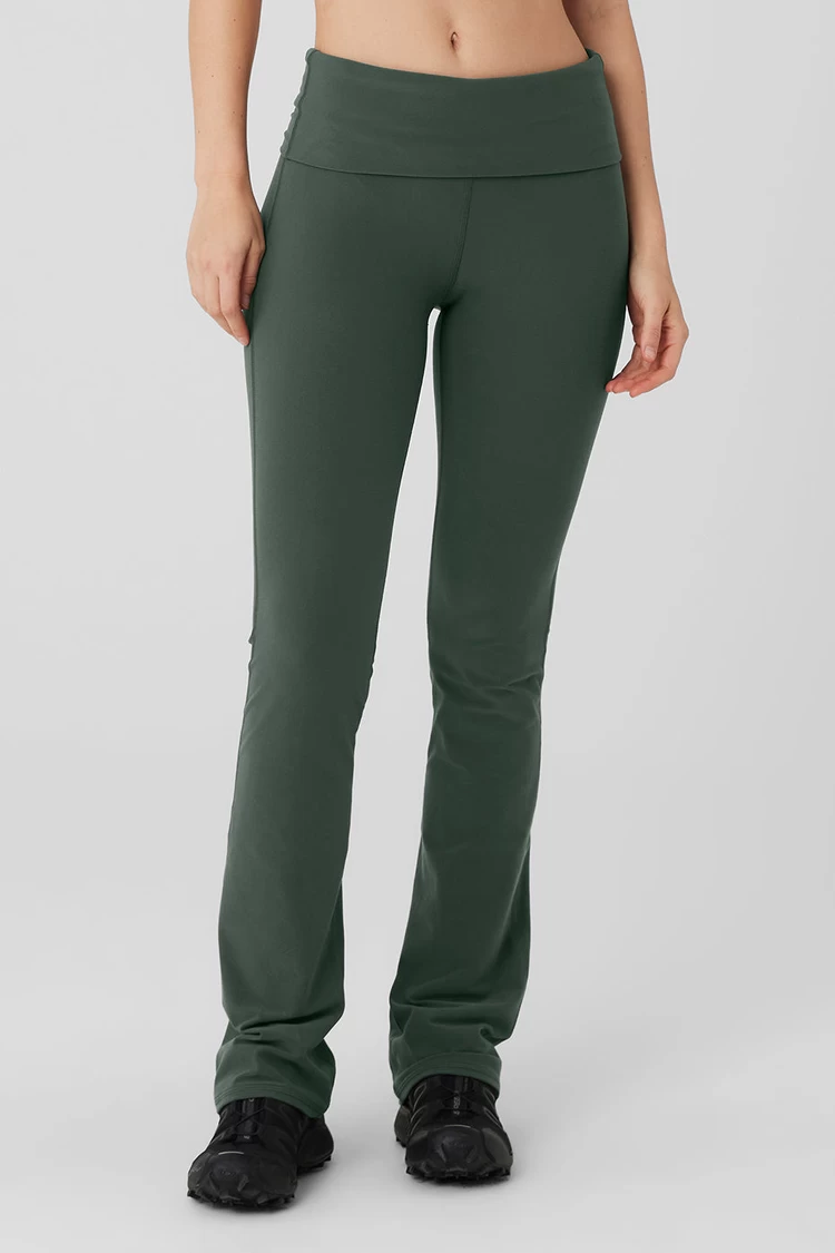 Aloyoga Alosoft Foldover Bootcut Legging - Dark Cactus
