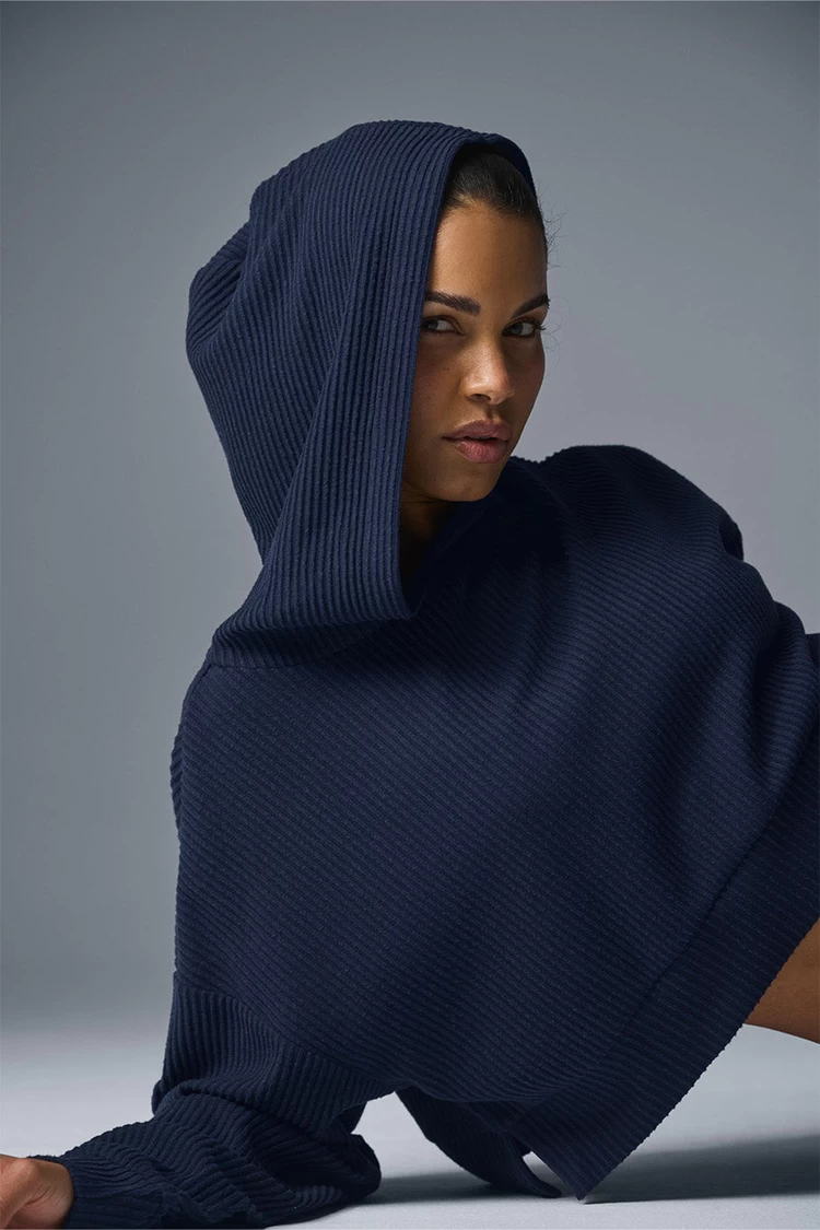Sudadera Con Capucha Aloyoga Muse - Azul Marino