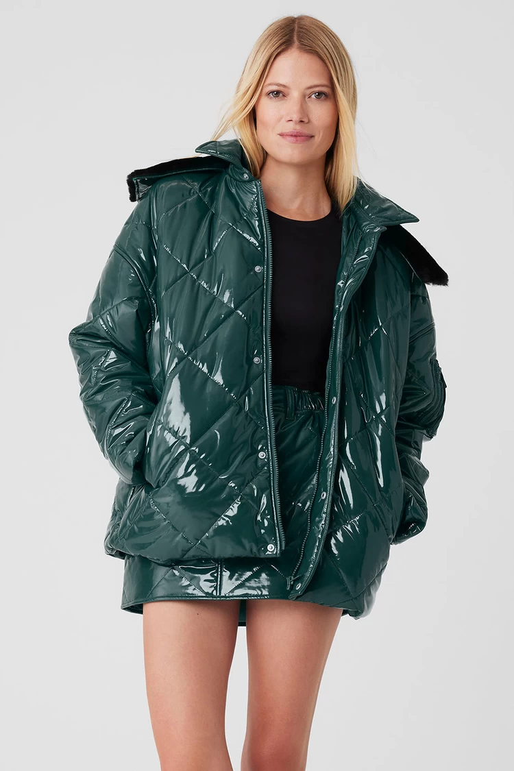 Aloyoga Snomoto Puffer Jacket - Midnight Green