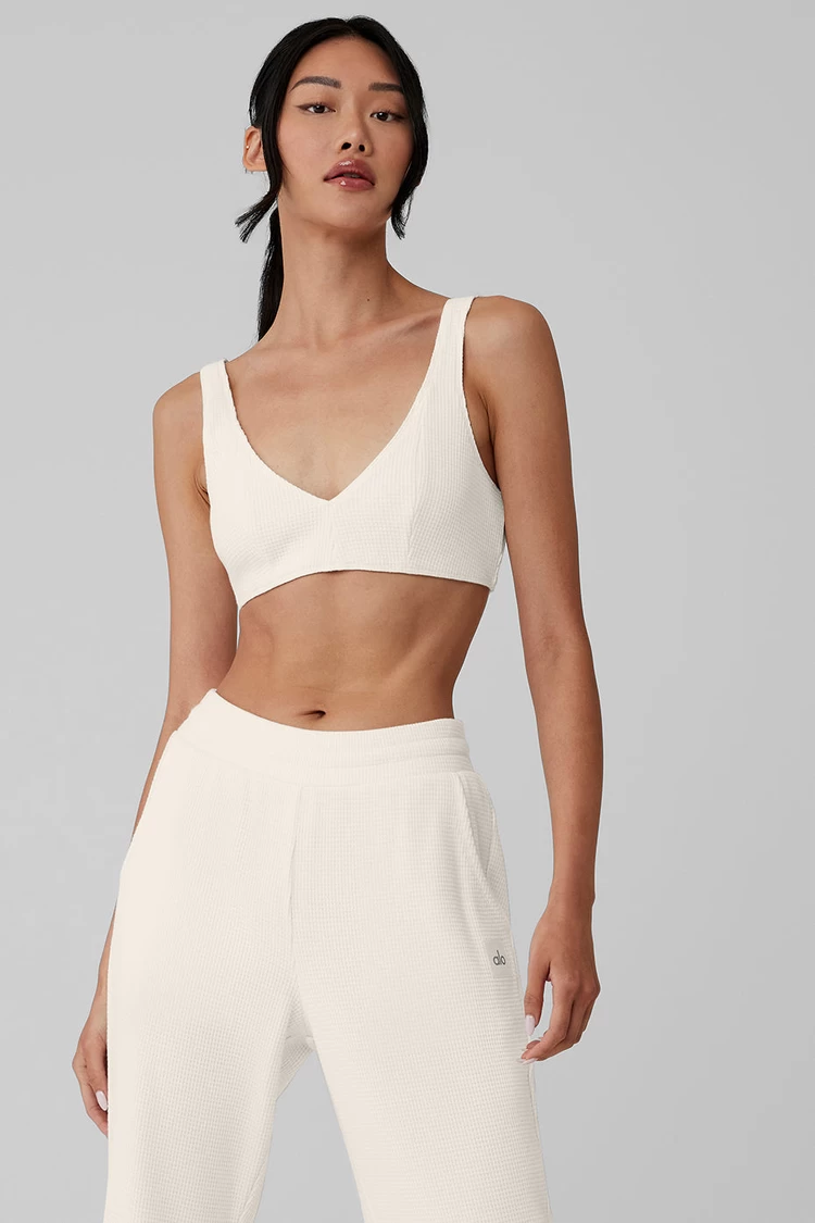 Aloyoga Waffle Weekend Escape Bra - Ivory