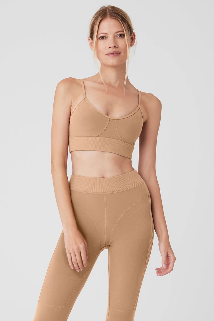 Aloyoga Alosoft Head Start Bra - Toasted Almond