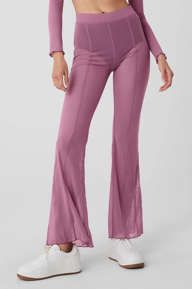 Aloyoga Mesh High-Waist Flicker Pant - Soft Mulberry