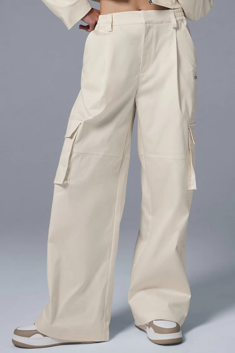 Aloyoga High-Waist Night Out Cargo Trouser - Ivory