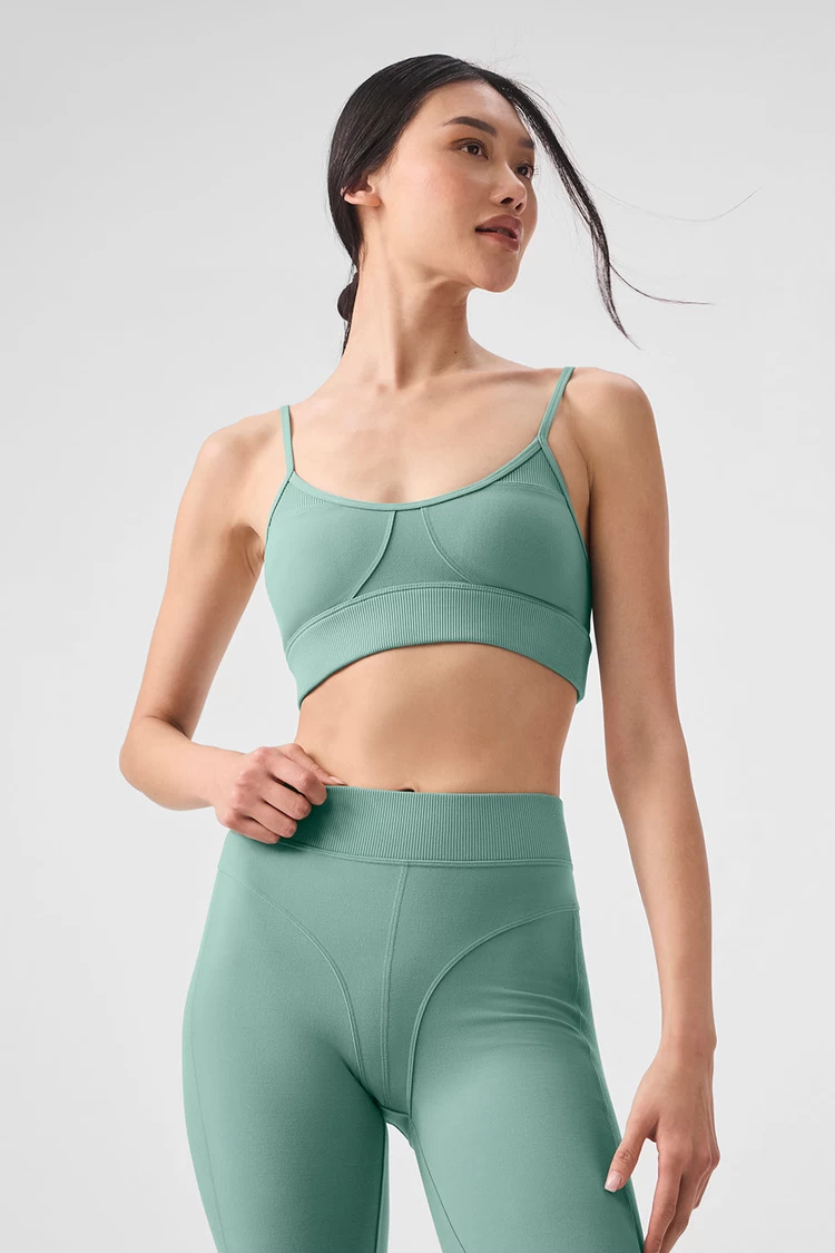 Aloyoga Alosoft Head Start Bra - Botanical Green