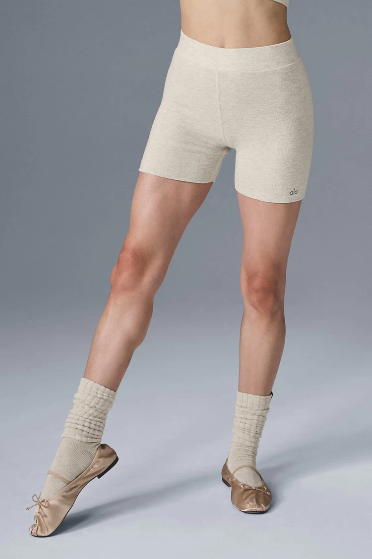 Aloyoga Alolux High-Waist Me Time Short - Oatmeal Heather