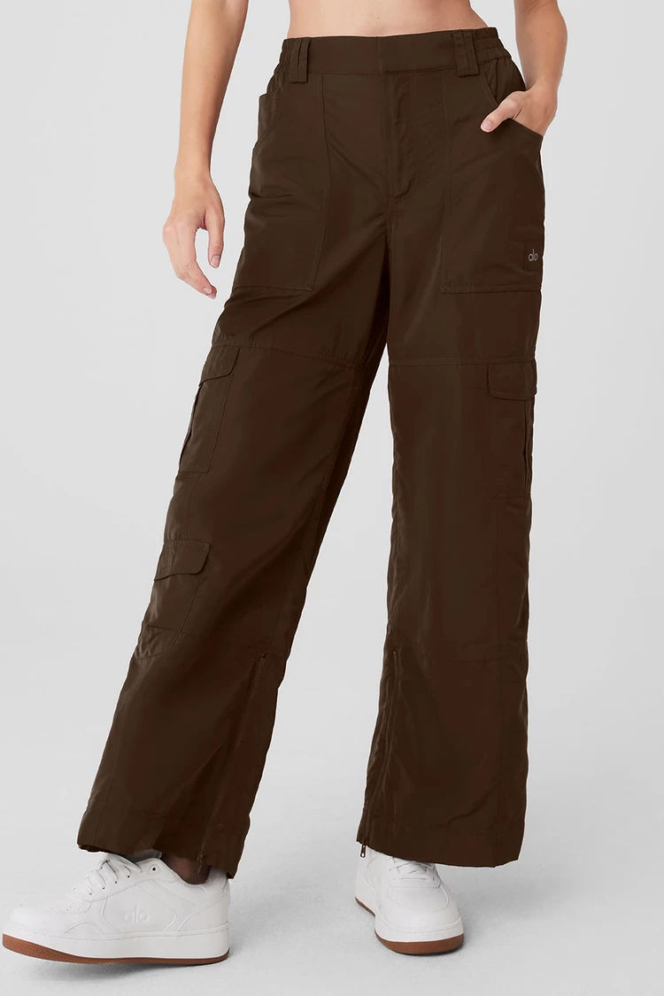 Aloyoga High-Waist Ski-Moto Puffer Pant - Espresso