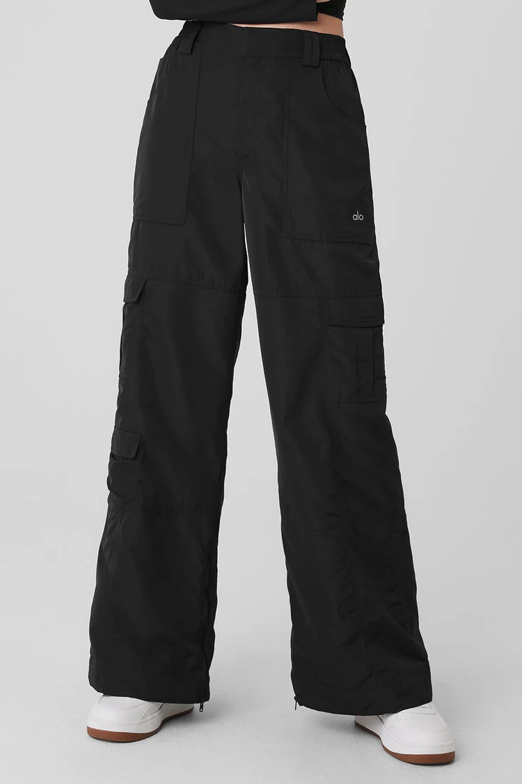 Aloyoga High-Waist Ski-Moto Puffer Pant - Black