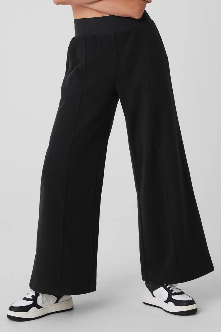 Aloyoga Polar Fleece High-Waist Snowdrift Wide Leg Pant - Black