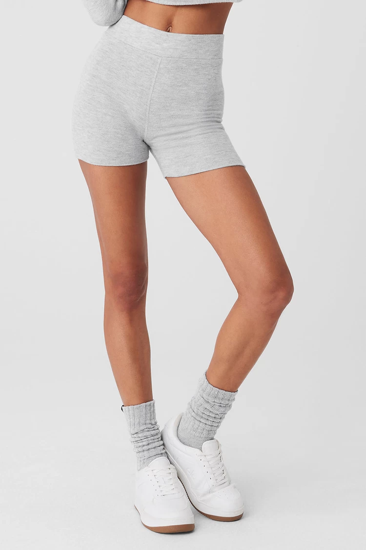 Aloyoga Alolux High-Waist Me Time Short - Athletic Heather Grey