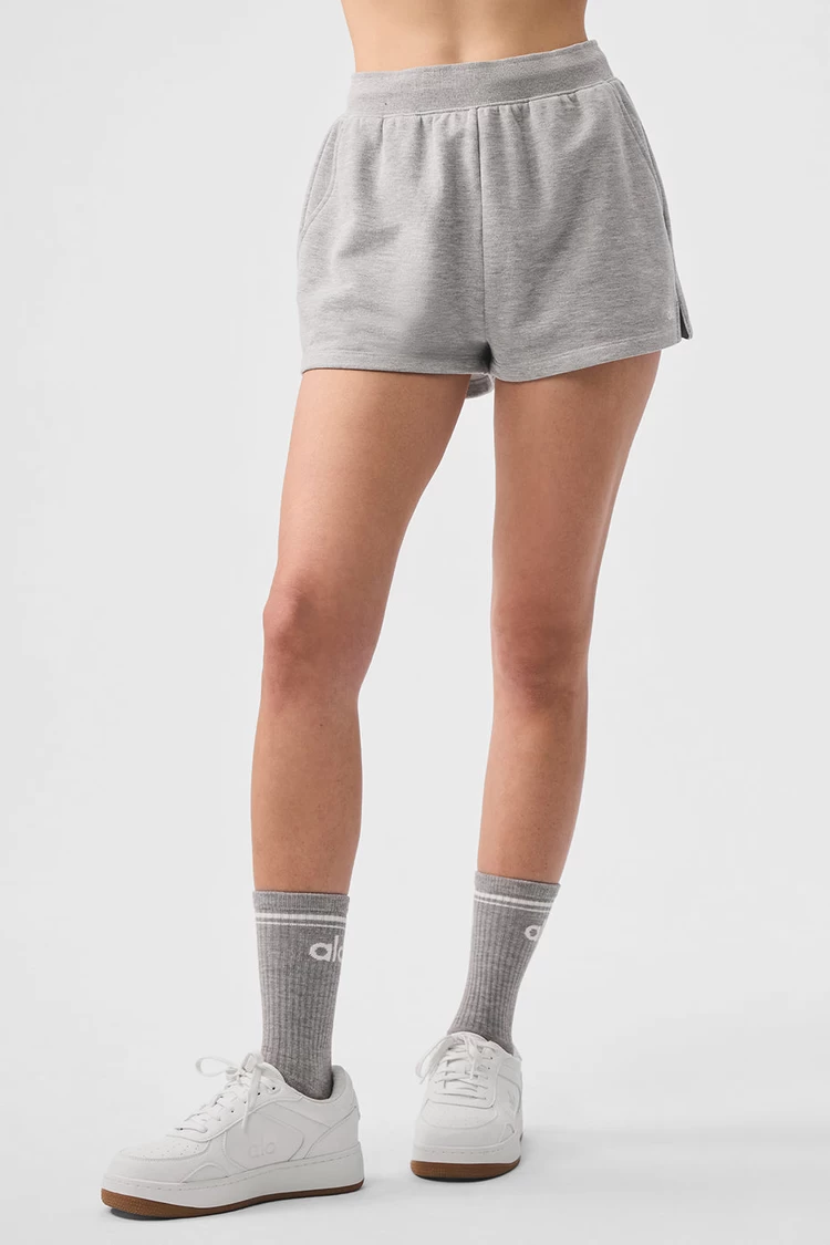 Aloyoga Low Key Sweat Short - Athletic Heather Grey