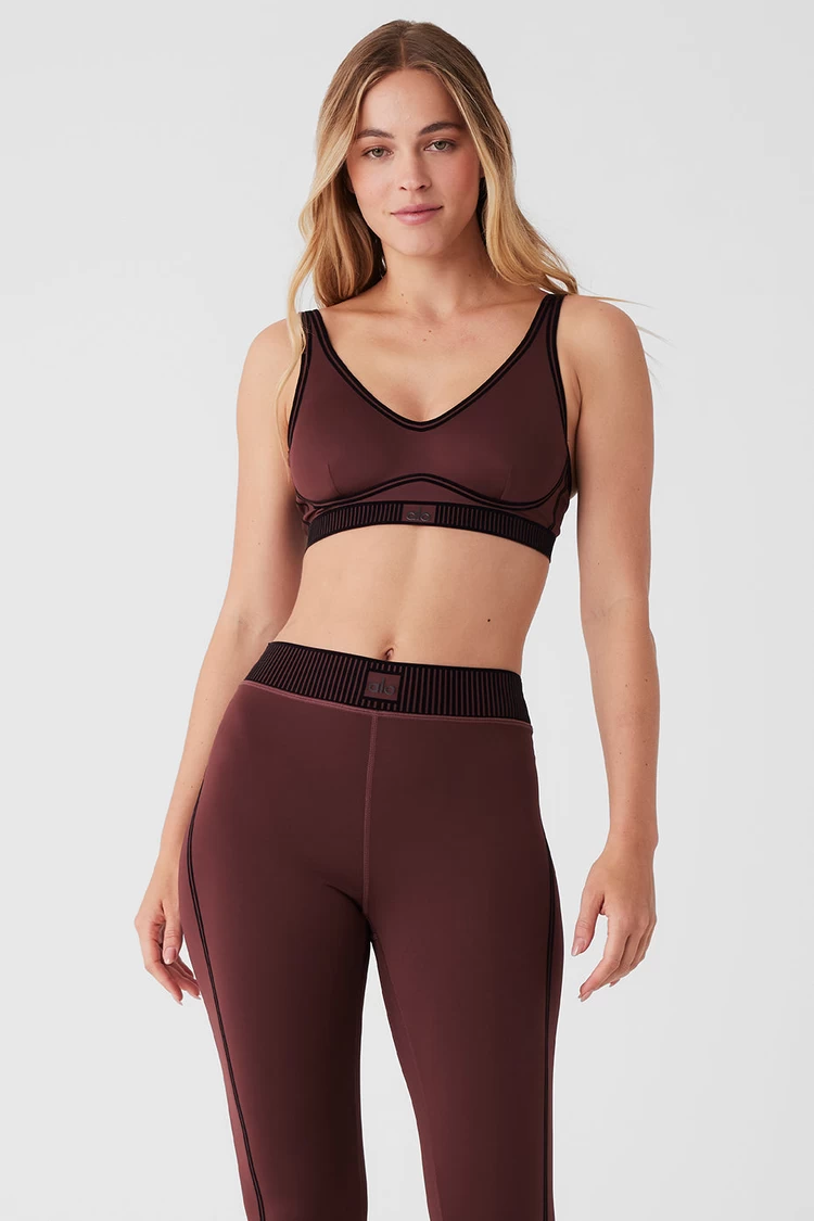 Aloyoga Airlift Line Up Bra - Cherry Cola