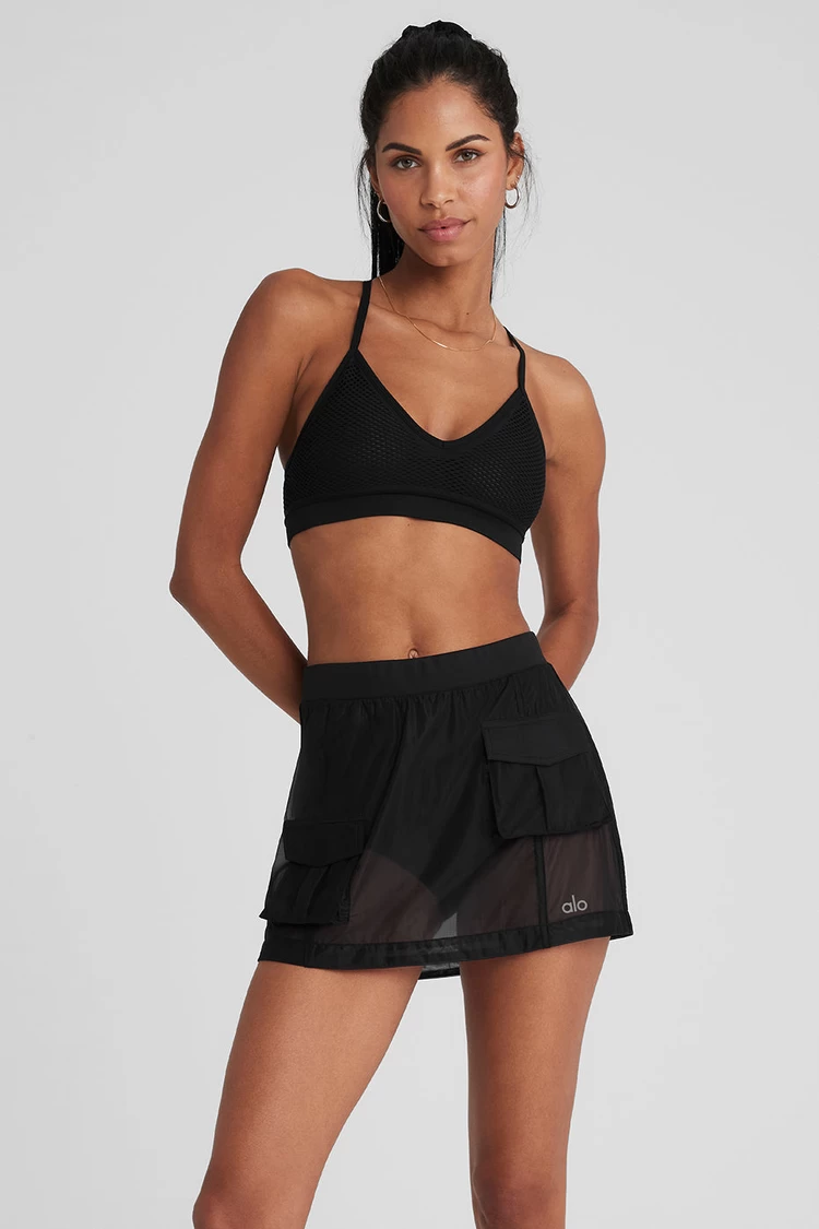 Aloyoga Seamless Open Air Barely There Bra - Black