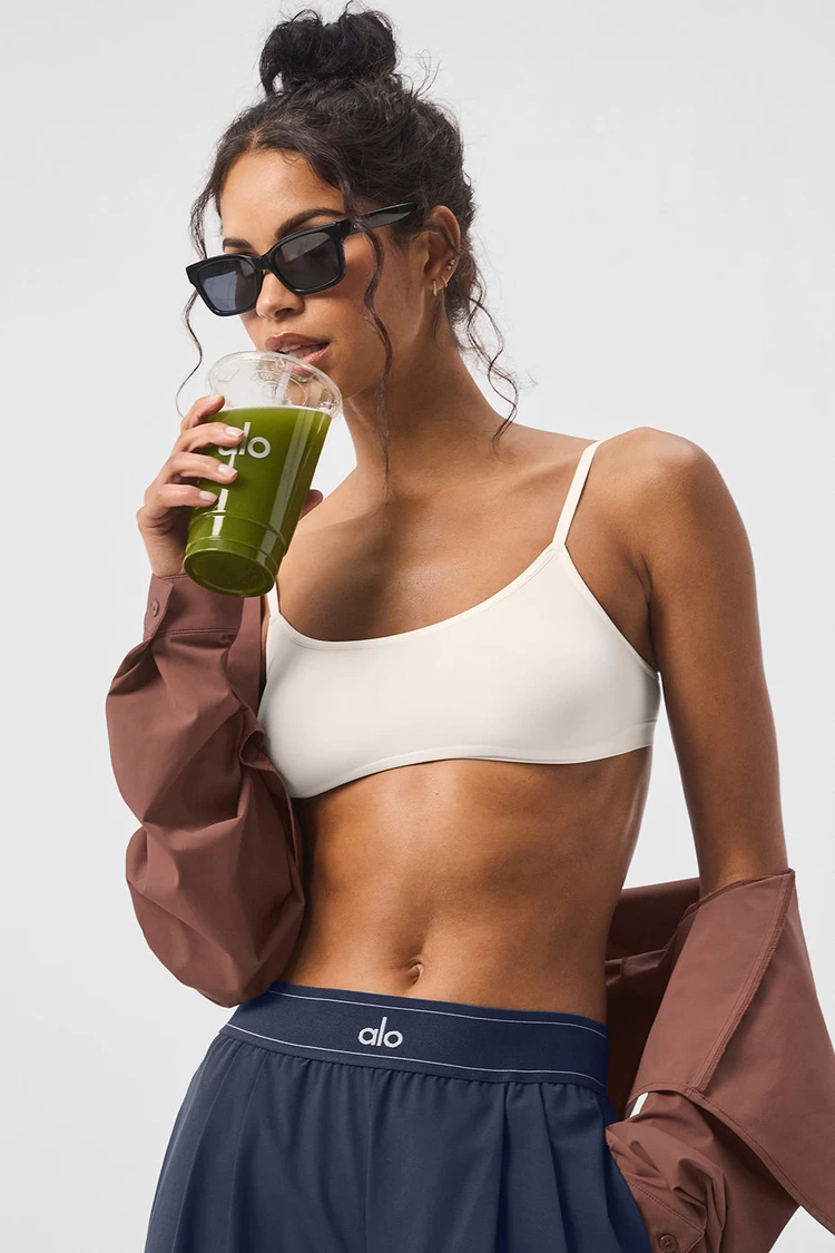 Aloyoga Sheer Glow Bra - Ivory