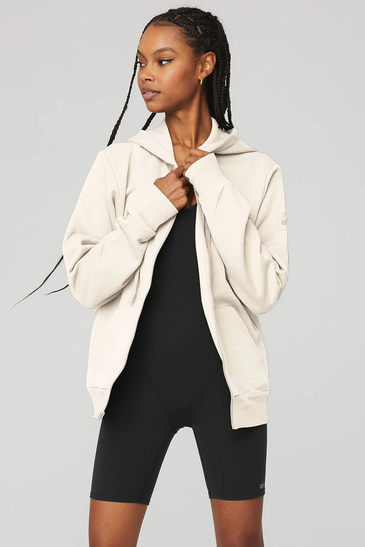Aloyoga Everyday Full Zip Hoodie - Ivory
