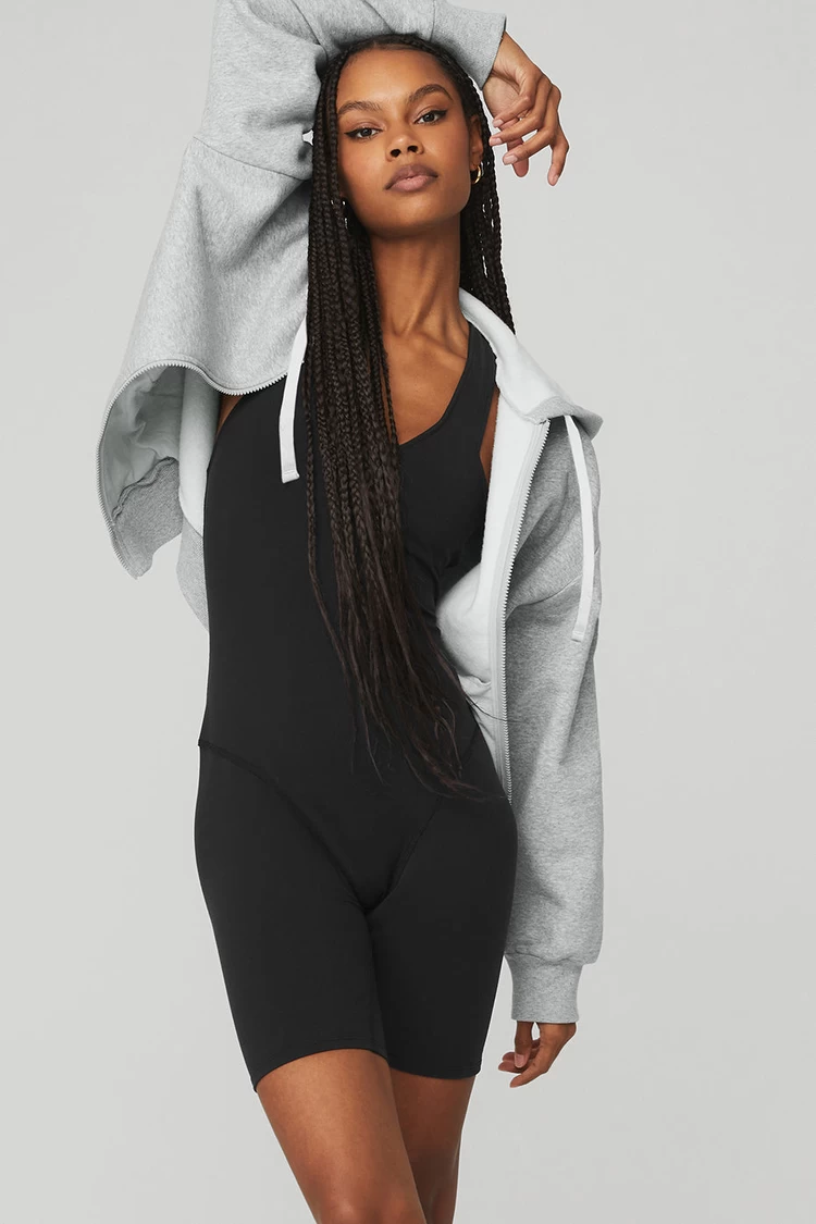 Aloyoga Everyday Full Zip Hoodie - Athletic Heather Grey