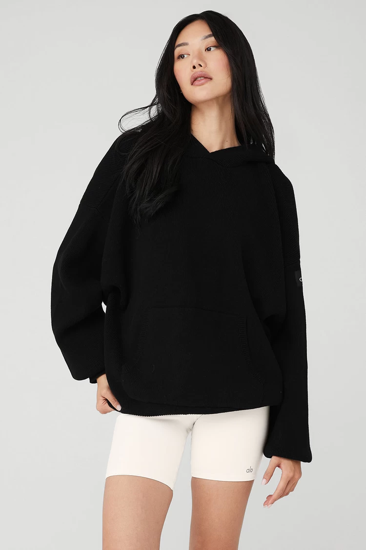 Aloyoga Scholar Hooded Sweater - Black