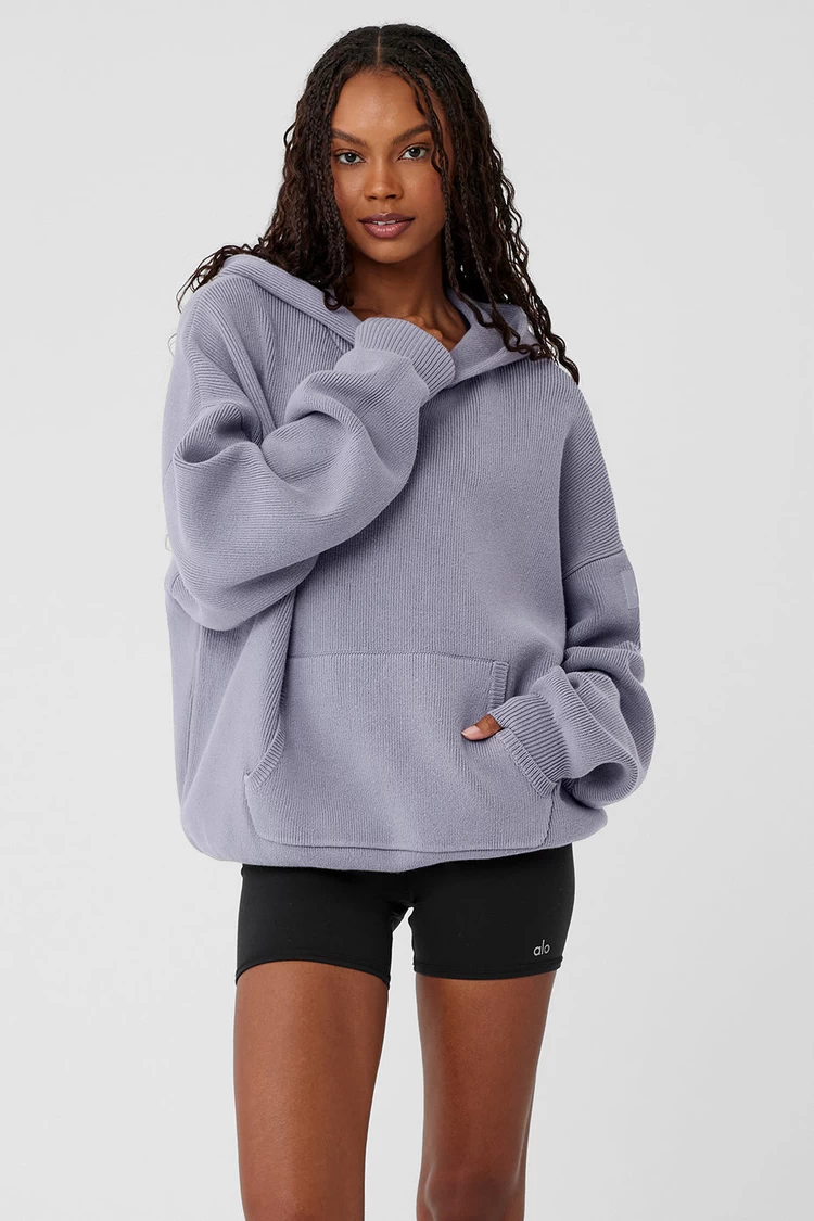 Aloyoga Scholar Hooded Sweater - Fog