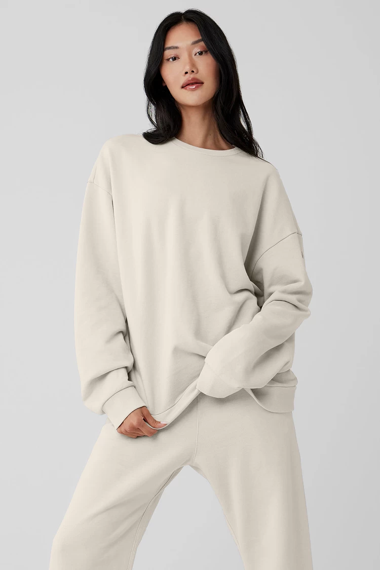 Aloyoga Chill Crew Neck Pullover - Bone