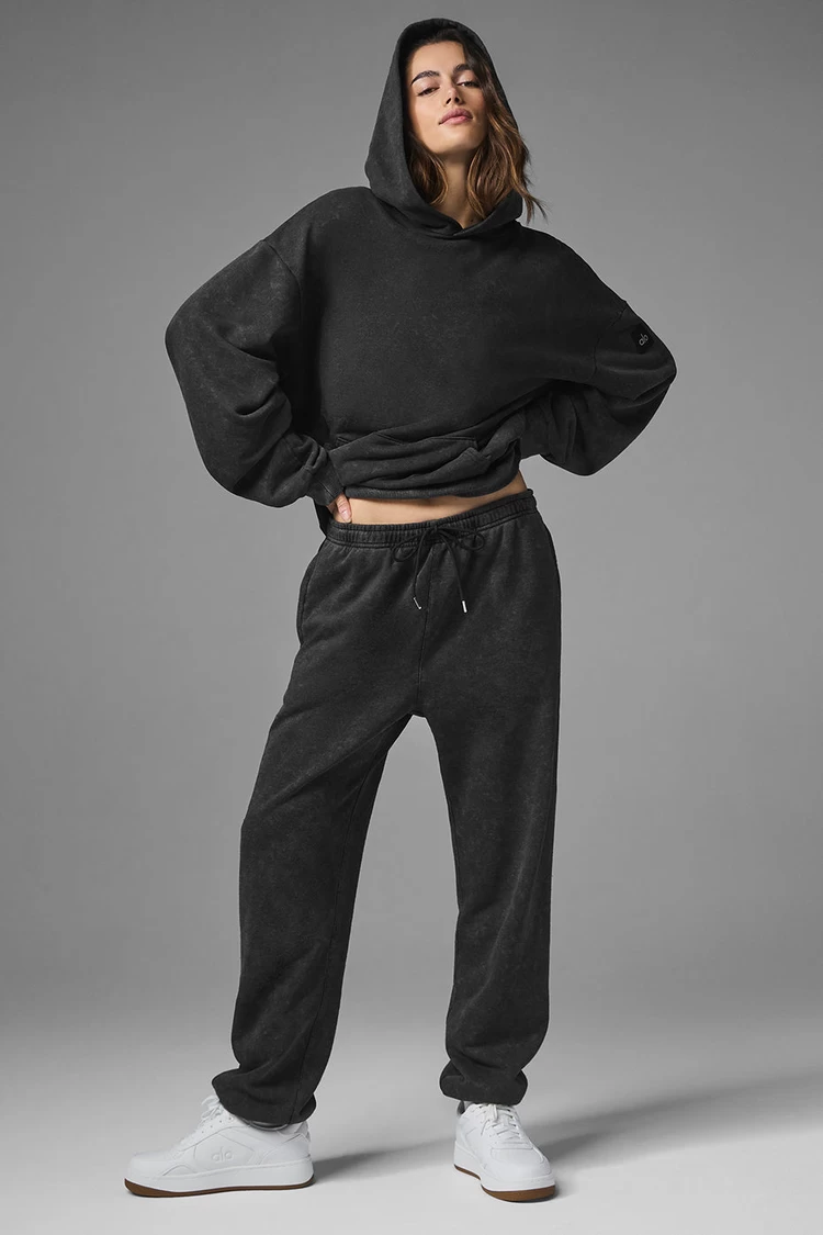 Aloyoga Chill Vintage Wash Hoodie - Black Wash