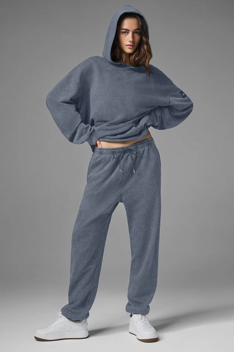 Aloyoga Chill Vintage Wash Hoodie - Bluestone Wash