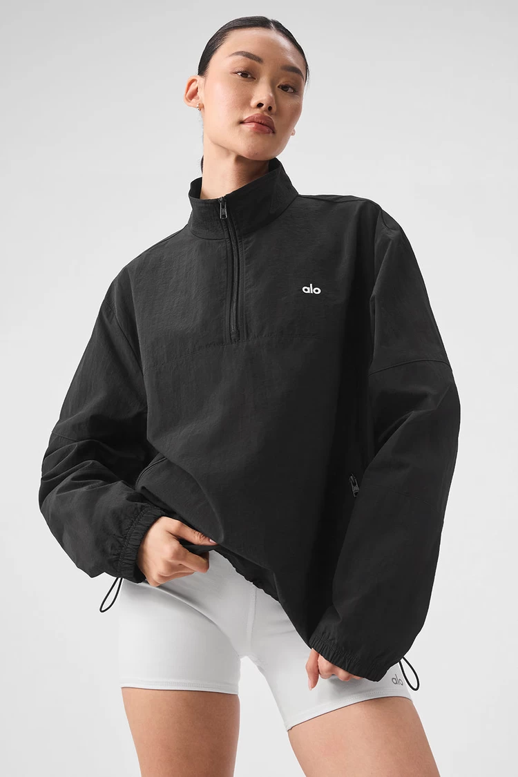 Aloyoga Lightweight Takeaway Track Pullover - Black