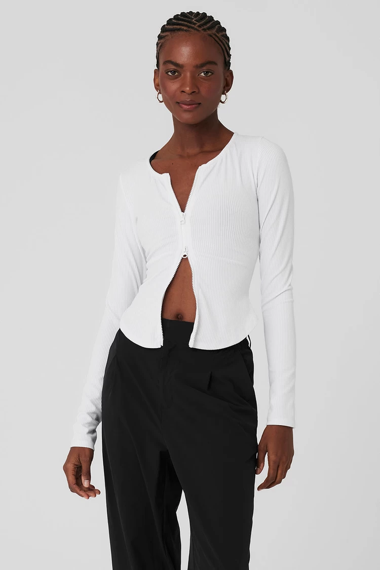 Aloyoga Ribbed Stardust Jacket - White